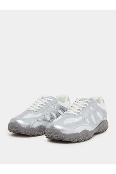 Styli Metallic Spike Sole Lace Up Sneakers
