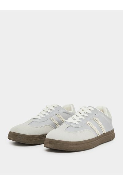 Styli Metallic Panelled Lace Up Sneakers