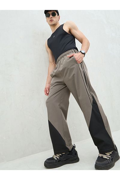 Mascln Sassafras By Styli Color Block Baggy Parachute Pants