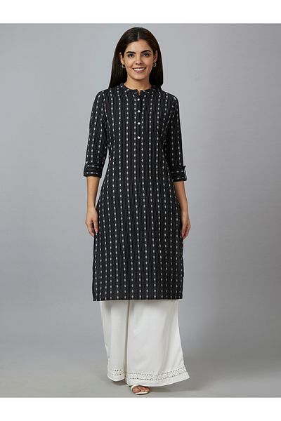 Globus By Styli Printed Mandarin Collar Pure Cotton Kurta