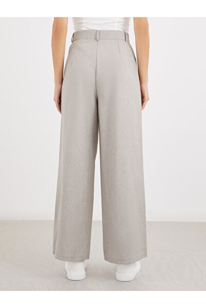 Styli Solid Pleated Wide Leg Pants