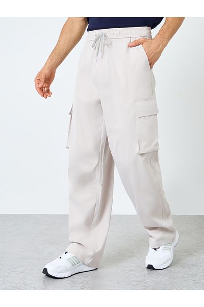 Styli Woven Oversized Fit Open Hem Cargo Joggers