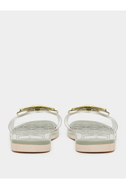 Take Two By Styli Buckle Decoration Transparent Band Flat Sandals