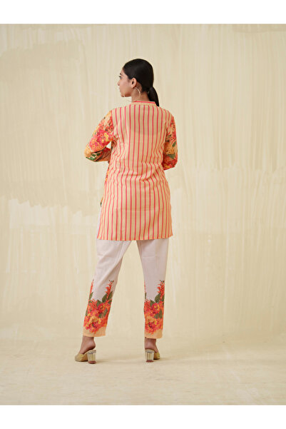 DW By Styli Floral Printed Longline Top and Trousers Co-Ords