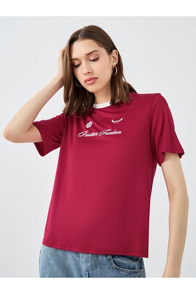 Styli Slogan Print Regular Fit T-Shirt