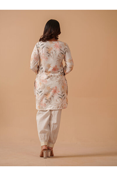 DW By Styli Floral Printed Pure Cotton Tunic with Trousers Co-Ords