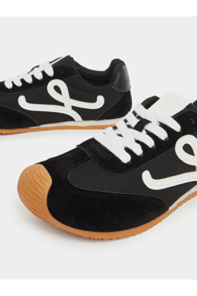 Styli Suede Look Logo Detail Lace Up Sneakers