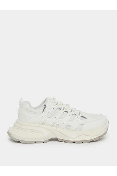 Styli Textured Lace Up Sneakers