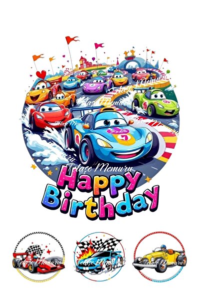 telaşe memuru سيارات سباق شيمس Mcqueen لتزيين الكيك، طباعة الكيك، نموذج ورقي ...
