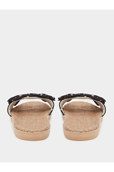 Take Two By Styli Polka Dot Print Bow Detail Flat Sandals