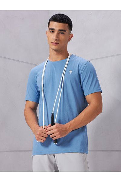 Technosport By Styli Solid 4-Way Stretch Crew Neck T-Shirt