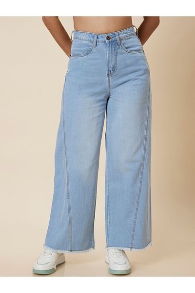 Globus By Styli Stretchable Mid-Rise Wide Leg Jeans