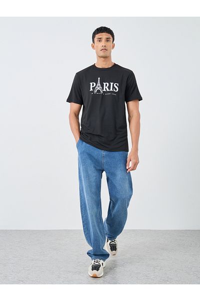 Styli Graphic Print Round Neck Regular Fit T-Shirt