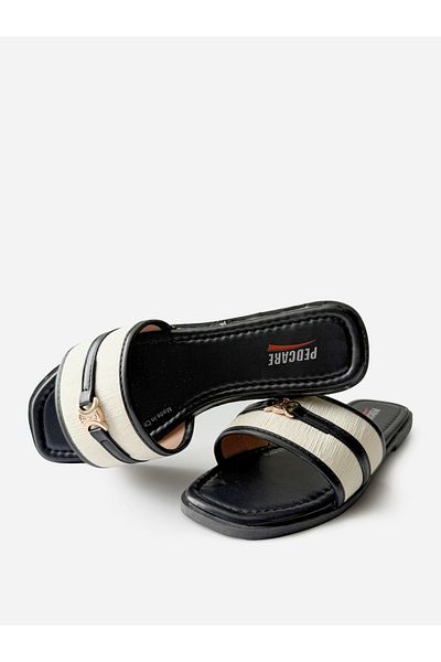 Pedcare By Styli Buckle Detail Slip-On Comfort Flat Sandals