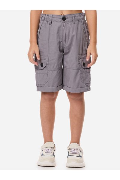 Victor and Jane By Styli Boys Solid Cargo Shorts with Belt Loops