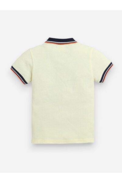 Victor and Jane By Styli Boys Yellow Embroidered Detail Short Sleeve Polo T-Shirt