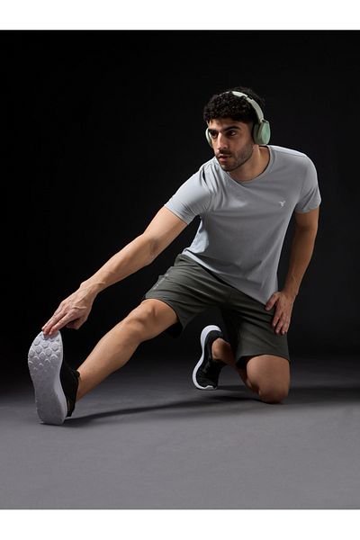 Technosport By Styli Solid 4-Way Stretch Crew Neck T-Shirt