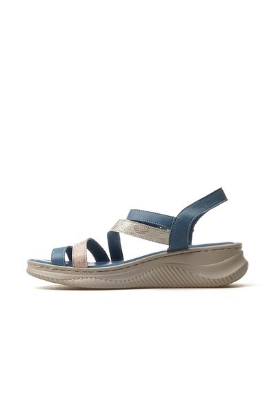 Mammamia Γυναικεία πέδιλα casual από γνήσιο δέρμα 25y D25ys-2365 Z Τζιν Μπλε