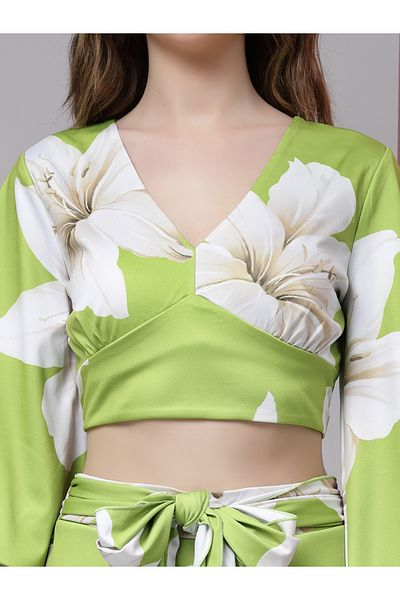 Kassually By Styli All-Over Floral Print Crop Top and Palazzo Co-Ords
