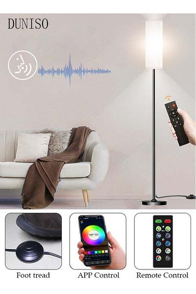 fun zone DUNISO Floor Lamps for Living Room Bedroom, Smart RGB LED Standing Lamp