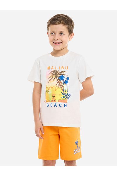 Victor and Jane By Styli Boys Graphic Print Cotton T-Shirt and Shorts Set