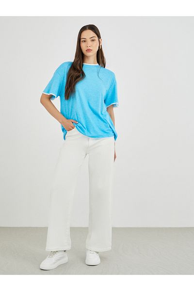 Styli Contrast Trim Detail Oversized T-Shirt