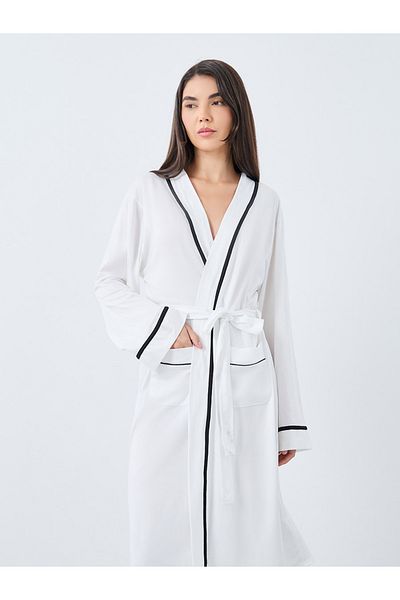 Styli Contrast Piping Pocket Detail Robe