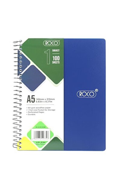 Roco دفتر ملاحظات نيون A5 – 100 ورقة مسطرة – غلاف لامع للكتابة اليومية