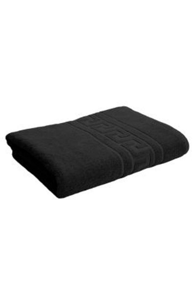 Ralex Bath Towel Body 70 x 140 cm 100% Cotton Greek Border 500 grams/sqm Black