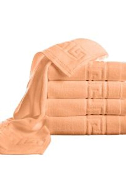 Ralex Pack of 5 Body Towels 70 x 140 cm, 100% Cotton, Greek Border, 500 g/m², Red