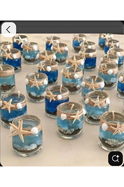 ddecco Nikah nişan hediyelik 10 adet deniz kabuklu jel mum söz kına doğumgünü