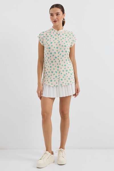 Merterium Women's Half Sleeve Shirt A.Green 1078