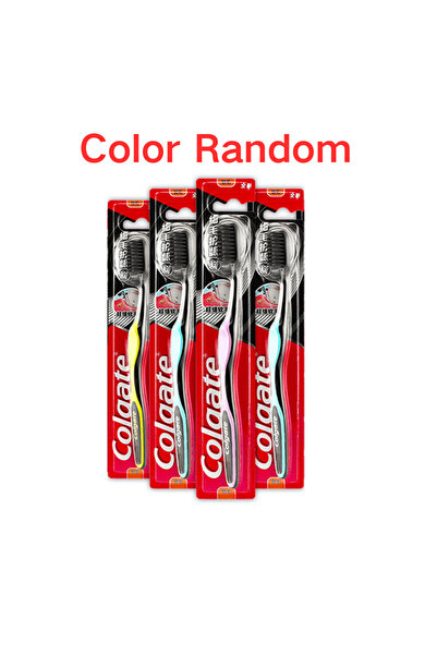 choice2 Color Random4pcs Colgate Fine Hair Charcoal Gingival Protection Soft Hair Toothbrush Anti slip Handl