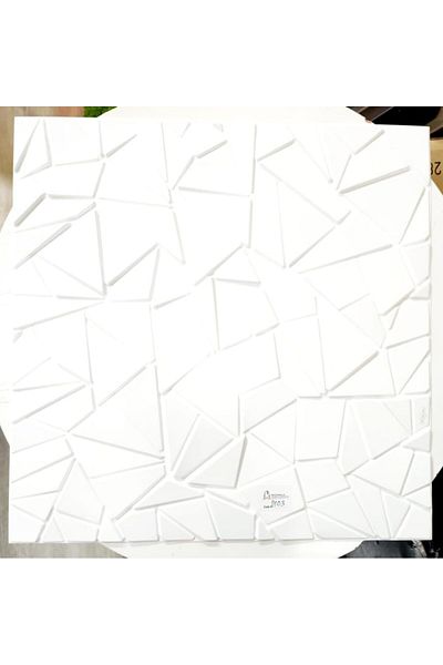 Generic JMK- 10 Pc, 3D Geometric Wall Panel, Modern Decorative Diamond Pattern, White Colour, Textured Desig