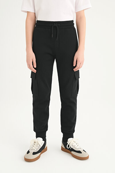 AHENGİM Boys Basic Cargo Pocket Jogger Leg School Sweatpants Ak2322-1