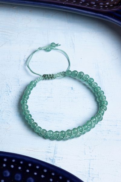 DENİZ Certified Macrame Aventurine Natural Stone Bracelet