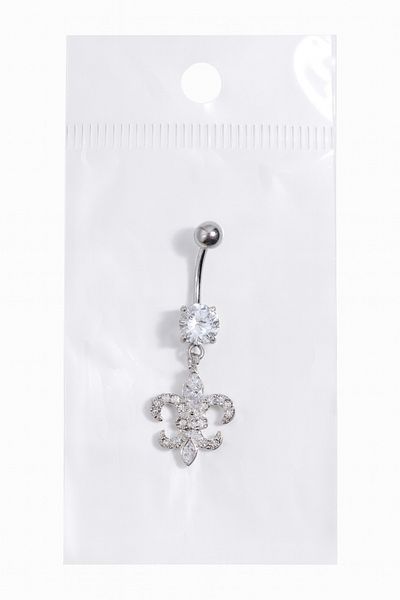 Bittox Stylish and Sparkling Shiny Zircon Stone Steel Model Navel Piercing - New Season Silver and Gold Colored