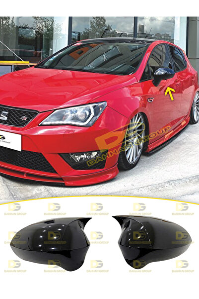DG Power Seat Ibiza MK4 2008 - 2017 Batman Yarasa Ayna Kapağı Parlak Siyah AB...