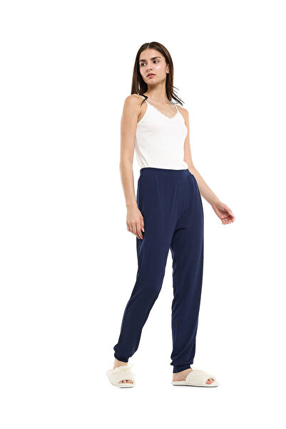 R&B Ribbed Lounge Pants with Elastic Waist