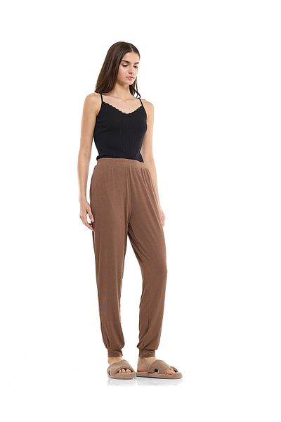 R&B Ribbed Lounge Pants with Elastic Waist