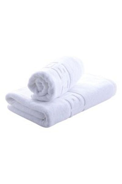 Ralex Set 2 bath towels - body 70 x 140 cm and face 50 x 90 cm, 100% Cotton, Greek Border 500 gsm, White