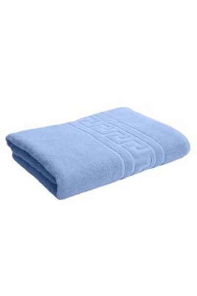 Ralex Bath Face Towel 50 x 90 cm 100% Cotton, Greek Border 500 gsm, Blue