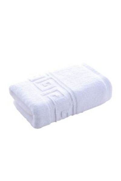 Ralex Hand Towel 30 x 50 cm, 100% Cotton Greek Border 500 gsm, White