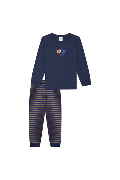 Schiesser Jungen Schlafanzug, lang - Kids, Bündchen, Baumwolle, Print