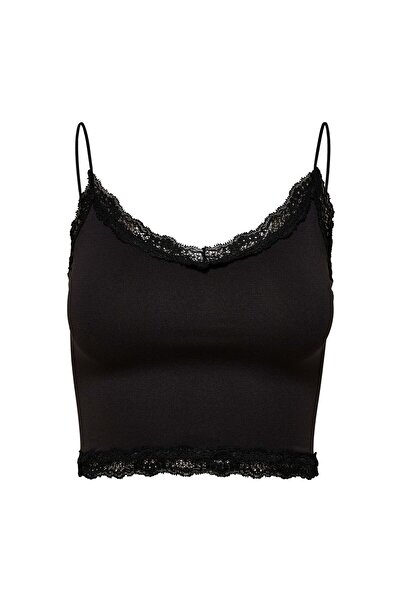 ONLY Damen Cropped-Top - ONLVICKY LACE SEAMLESS CROPPED TOP, Trägertop, Spitze