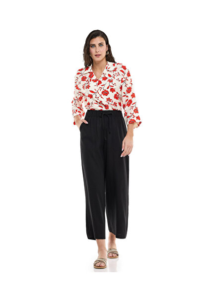 R&B Floral Printed Shirt with Revere Collar and 3/4 Sleeves
