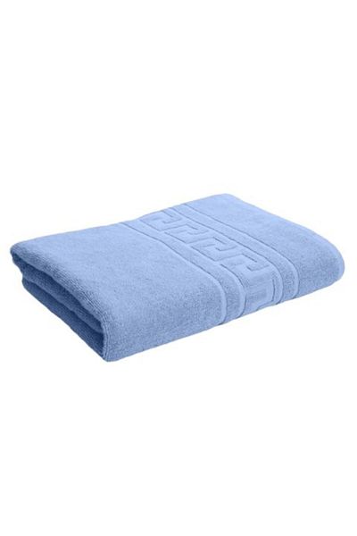 Ralex Bath Face Towel 50 x 90 cm 100% Cotton, Greek Border 500 gsm, Blue