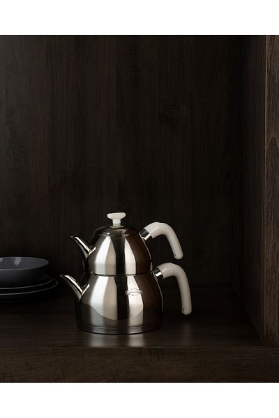 Madame Coco Feuille Teapot Set - Steel - 1000 ml + 2150 ml