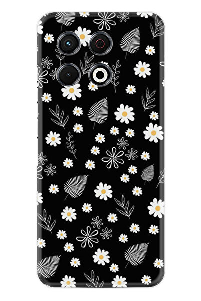 TECNO Spark 30 Pro Kılıf Boutique Baskılı Resimli Papatyalar ve Yaprak Pcode -078