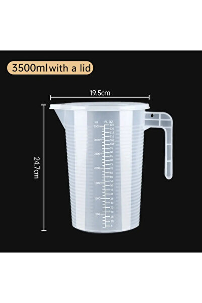Choice10 كوب قياس بلاستيكي سميك بسعة 3500 مل (مع غطاء) 100-5000 مل مع مقياس كوب قياس صالح للطعام